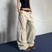 2025 American Style Beige Premium Wide Work For Women's Street Loose Straight Leg Pants_ecoleips.com