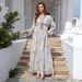 Muslim Robe Women's Abaya Dubai Loose Evening Printed Dress_ecoleips.com