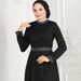 Muslim Dress Women Elegant Beaded Muslim Dress – Slim Fit Ruffled Abaya For Special Occasions_ecoleips.com
