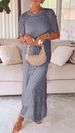 Women's Clothing Women's Round Neck Hollow Out 2 Piece Dress Lace Trimmed A Line Long Skirt For Formal & Casual For Women_ecoleips.com