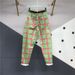Women's Clothing Spring And Autumn New Red And Green Plaid Carrot Jeans Women's Slimming High Waist Curled Harem Pants Trendy_ecoleips.com