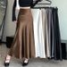 Acetate Satin Skirt Women's 2026 Spring And Summer New Drape A Word Fishtail Skirt Medium And Long Commuter Korean Version_ecoleips.com
