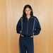 Lace Contrasting Sports Trousers Set Autumn And Winter Design Sense Casual Loose Fashion Two-piece Set_ecoleips.com