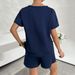 Women's Clothing Summer Solid Color Knitted Round Neck Tops And Shorts Casual Two Piece Suits_ecoleips.com