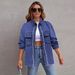 Women's Clothing Washed Lapel Jacket Top Women_ecoleips.com