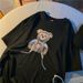 Women's Summer T-Shirt round Neck Base Layer Short Sleeve Bear Style Trendy Loose Top for Students Half Sleeve INS Trendy_ecoleips.com