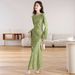 Autumn Women's French Retro Temperament Print Slimming Slim Long Sleeve Dress Skirt Wholesale_ecoleips.com