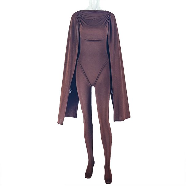 Fashion Women's Solid Color Tie Up Patchwork Jumpsuit Sleeveless One Shoulder Bodysuit_ecoleips.com