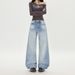 2025 Autumn New Korean Style Fashionable Ripped Wide-Leg Pants For Women, Versatile Loose Slimming Denim Trousers_ecoleips.com