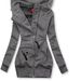 2026 European And American Foreign Trade Autumn Winter New Women's Clothing Patchwork Drawstring Pocket Hooded Slim_ecoleips.com