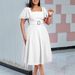 Women's Clothing Horn Sleeve Square Neck High Waist Solid Color Elegant_ecoleips.com