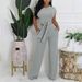 31377 Round Neck Pullover Design Sense Casual Slim Sexy Personality Fashion Women's Pants Set_ecoleips.com