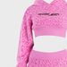 Pink Leopard Print Hoodie American Style Trendy Sexy Retro Cropped Sweatshirt for Women_ecoleips.com