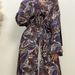New Fashion Patchwork Flared Long Sleeve Full Button Slim Fit Parent-Child Muslim Dress 6380_ecoleips.com