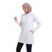 Hot-selling Muslim Women's Clothing Top Arab Sportswear Solid Color Long Sleeve Zipper Sweatshirt Outdoor Y026_ecoleips.com