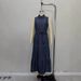 Vintage Wash Denim Shirt Dress Women's Sleeveless Belted Midi Cross-Tie Waist A-Line Silhouette S to XL_ecoleips.com