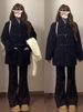 Black Horn Buckle Lamb Plush Coat Women's Autumn And Winter Plush Thick Fur Integrated Medium And Long Style Huge Good-looking Early Winter_ecoleips.com