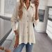 "Textured Long Sleeve Button-Down Shirt For Women – Solid Color Casual Top, Euro-American Style, Autumn & Winter Essential"_ecoleips.com