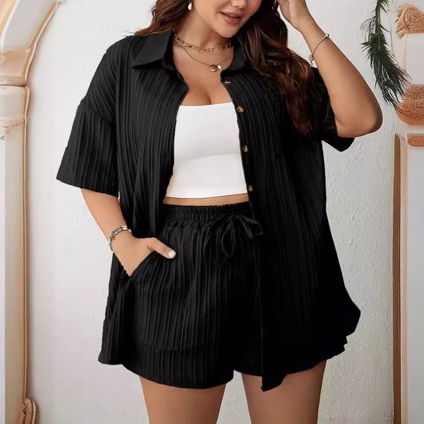 Women's Clothing Large Size Women's Clothing Summer New Fashion Two Piece Casual Suit_ecoleips.com