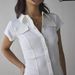 Women's Clothing Retro Hot Girl Pleated Waist Design Short Sleeved Shirt Tops Women's Clothing_ecoleips.com