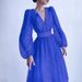 Women's Clothing Temperament Lady Puff Sleeve Polka Dot Swing Dress_ecoleips.com