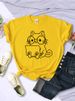 Careful Study Of Work Cat Sketches Women T-Shirt Personality Trend Casual Tee Clothing Street Creative Tops Female Short Sleeve_ecoleips.com