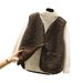 Women's Clothing Short Fleece Vest Winter Warm Faux Shearling Jacket Cozy Plush Sleeveless Coat With Pockets_ecoleips.com