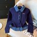 Women's Soft Style Polo Collar Long Sleeve T-Shirt Plaid Patchwork Layered Design Spring Autumn Essential XS XL Polyester Blend_ecoleips.com