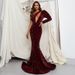 Party small tail dress meeting banquet temperament irregular sexy fishtail sequin dress_ecoleips.com