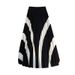Women's Spring And Summer Accordion Pleat Retro Black And White Contrast Irregular Color Matching Big Swing Pleated Skirt_ecoleips.com