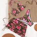 Animal Print Bikini Set With Sarong | Floral Two-Piece Swimsuit & Beach Cover-Up For Women Versatile 3-Piece Set For Multiple Looks_ecoleips.com