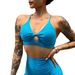 Women's Cationic Brushed Sports Bra Deep V Neck Backless Nude Fitness Yoga Top American Style Sexy Breathable Clothing_ecoleips.com