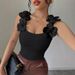 Women's Clothing Summer New Style Fashion Temperament Leisure Three Dimensional Flower Decoration Knitted Sleeveless Top_ecoleips.com