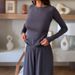 Spring Women's Casual Elastic Waist Two Piece Set Style Round Neck Long Sleeve Fashion_ecoleips.com
