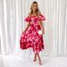 European And American Platform Spring Summer New Hot-Selling Off-Shoulder Printed Puff Sleeve Dress For_ecoleips.com
