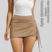 Women's Clothing High Waist Sports Skort Anti-Exposure Running Yoga Shorts Wrinkled Design Fake Two-Piece Set_ecoleips.com