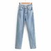 European And American Style Women's Jeans, 2020 Autumn New Model, Popular On Instagram, High-waisted, Side-slit,_ecoleips.com