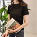 Summer Solid Color Slim Fit Short Sleeve T-Shirt Women's Fashion Base Layer Top Korean Style Loose Fit Student Clothing_ecoleips.com