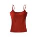 2025 Summer New Slim Fit Sexy Hot Girl Padded Camisole Short Tank Top Wholesale_ecoleips.com