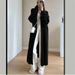 Elegant Long Faux Mink Knit Cardigan- Oversized Winter Coat With V-Neck & Split Hem - Soft Polyester Blend In White, Black, Gray, Pink, Beige_ecoleips.com