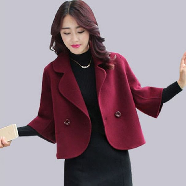 2026 Spring And Autumn New Korean Style Women's OL Coat Fashionable Slim Fit Short Woolen Blazer_ecoleips.com