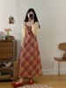 plus Size Vintage Strap Dress Women's Summer Pear Shaped Drapey Skirt Fat MM Slim A Line Skirt Korean Style Hollow Out Waist ..._ecoleips.com