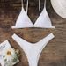 Women's Clothing Solid Color Split Three Point Bikini Sexy Beach Vacation Bikini Female_ecoleips.com