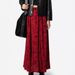 Verve Z@V Straight 2025 Autumn New Classic Letter Print Red Rayon Skirt_ecoleips.com