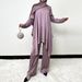 Modest Abaya Dress Elegant Two-Piece Maxi Dress Set – Flowy Tencel Tunic & Pleated Skirt With High Waist_ecoleips.com