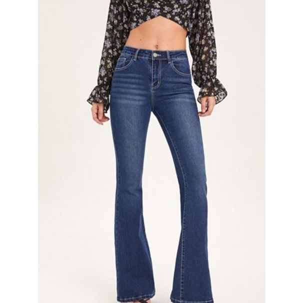 2025 Best-Seller: Women's Blue Flared Jeans, Versatile Slim-Fit Long Horseshoe Denim Pants For Women_ecoleips.com