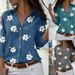 Women's Clothing A Large Number Of Ready Made New Lapel Long Sleeved Flower Printed Shirts Stylish And Slim Fitting Shirts_ecoleips.com