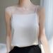 2025 Spring Summer Silk Satin Women New Short Slim Off-Shoulder Sleeveless Elegant Inner Wear Top Camisole_ecoleips.com