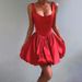 Women's Clothing Temperament Slim Waist Flower Bud Suspender Dress_ecoleips.com
