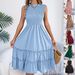 Elegant Ruffle Hem A-Line Maxi Dress With Smocked Waist For Women, Chic Sleeveless Summer Dress For Beach Wedding Party Vacation_ecoleips.com